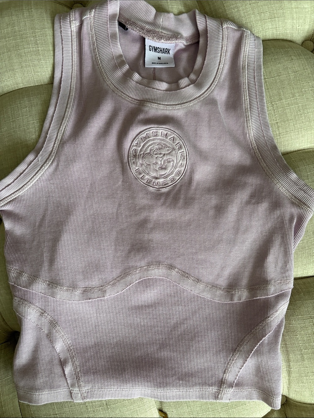 Gymshark Lavender Ribbed Crop Tank